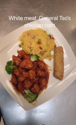 White meat 19. General Tso's Chicken Special Combination Platter