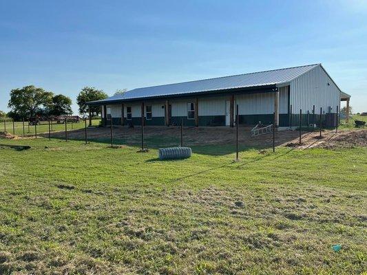 Awesome new Barndominium with new pipe fence going in!