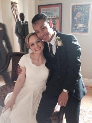 Happy couple at Lafayette Square Park in St Louis MO