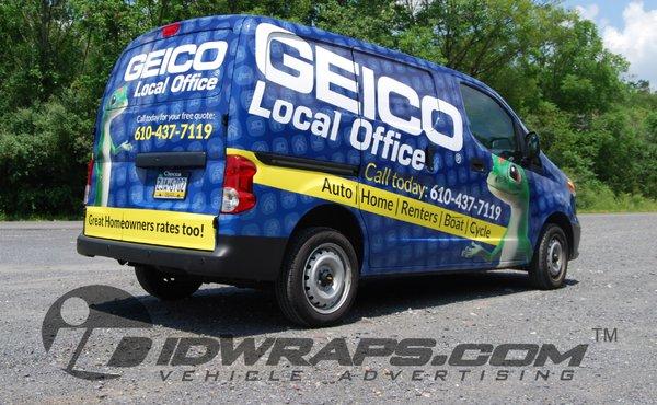 Geico Whitehall Dodge Promaster City cargo van full 3m vinyl wrap advertising