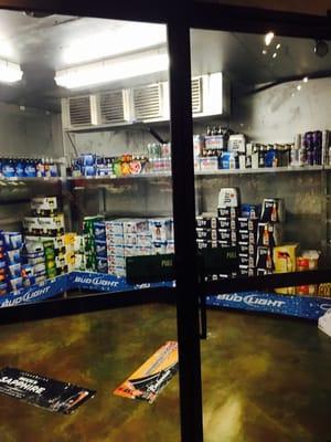 Walk in beer fridge, c'mon now. Doesn't get much better then that when you run outta water beer (bud light).