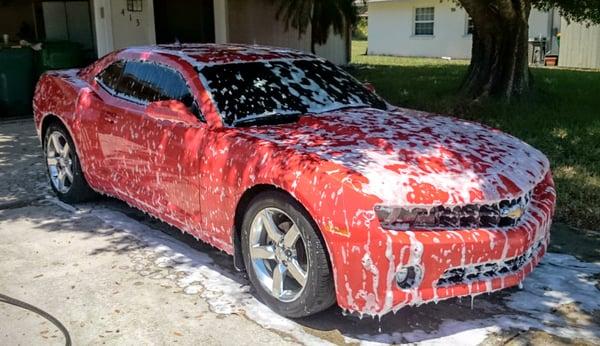 Traditional car wash.