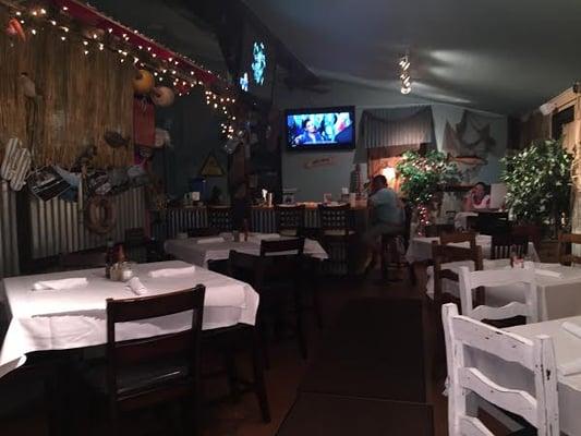 The dining room and bar area