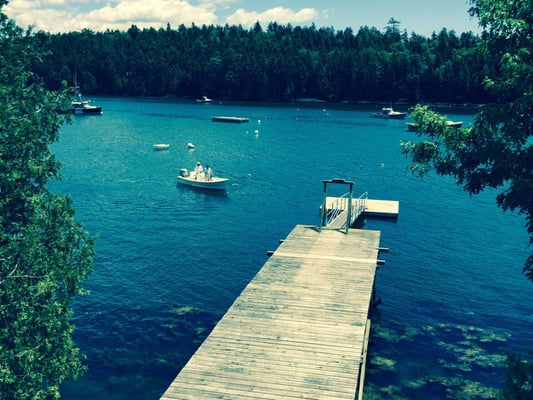 We had steps that lead down to this dock.  My fiancé fished right off the dock every morning.