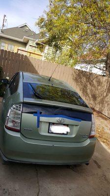 Work done back Glass Toyota Prius