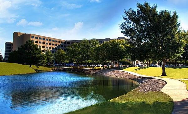 Hotel is located on lush 73 acre campus including outdoor recreation, pond and 1 mile jogging trail.