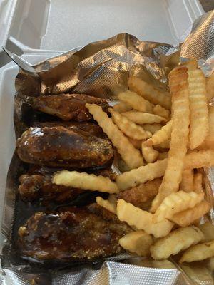 Teriyaki wings and fries 5piece