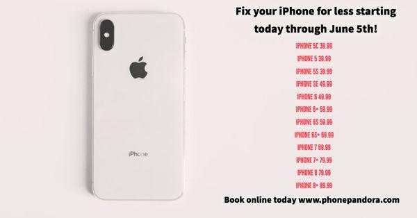 Current iPhone Repair sale pricing!