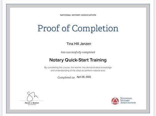 Additional Notary training