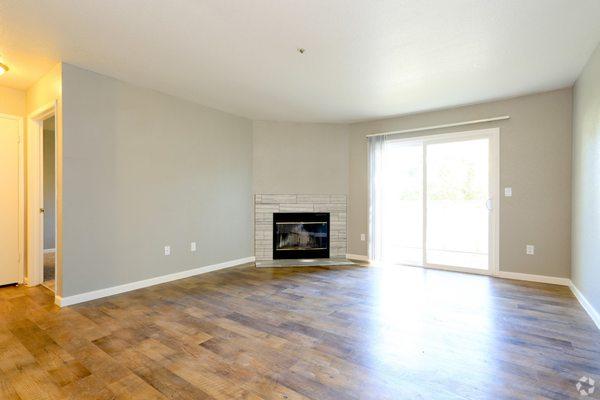 Living room/wood burning fireplace