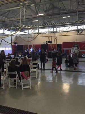 Earth Day concert got moved inside the fire house due to snow and cold. Kids had a blast!