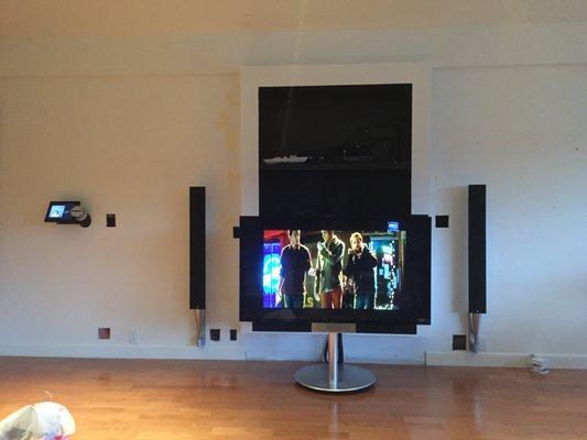 Bang & Olufsen TV & Speakers with unfinished walls