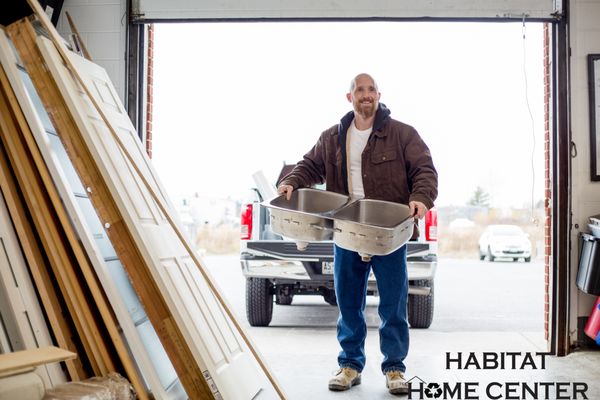 Man donating kitchen sink.