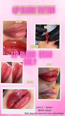 Lip blush tattoo