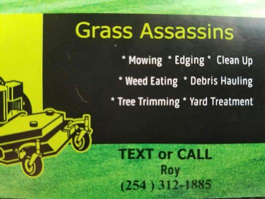 "Doing the work so you don't have to"      Every fifth lawn mow gets 50% off  ** must show card at 5th mow for offer **