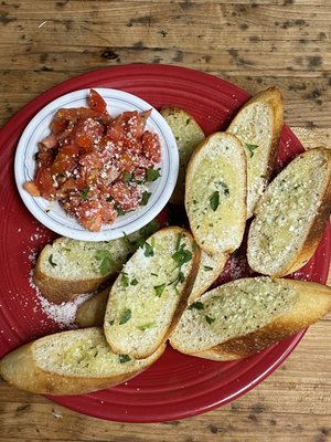 Tomato bruschetta with our homemade bread