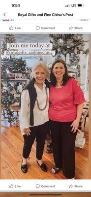 Susan Gravely, founder of Vietri visiting our store for our annual signing event