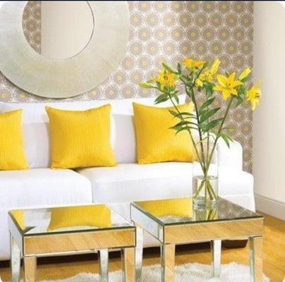 Adding yellow accents to your home can make it give a feeling of happy & calm