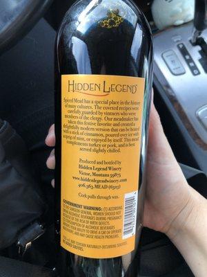 Hidden legends mead  Local Montana