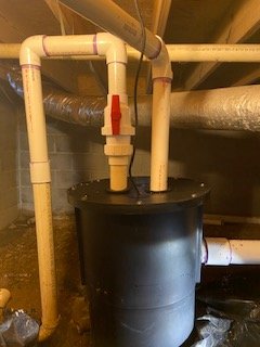 Installed grinder pump