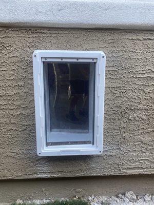 Look of doggy door from outside