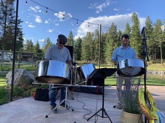 Event entertainment outside the pavilion. Awesome steel drum tunes...