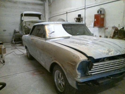 1963 Nova stripped to metal.