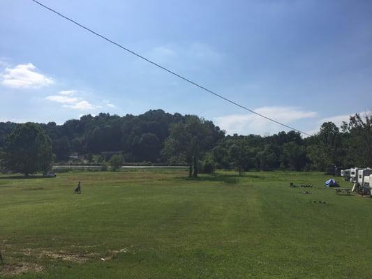 The backside of the campground with the view of the lake