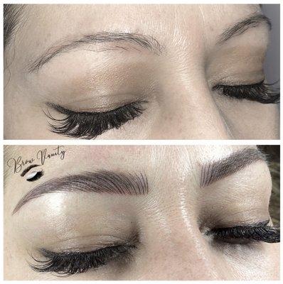 Beautiful before and after.  Microblading w/ a little shading!!