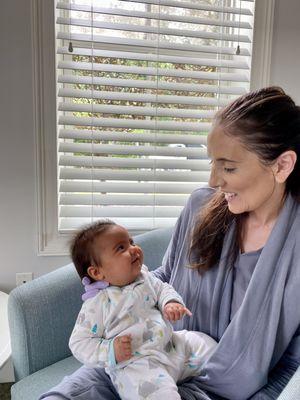 Baby smiling after craniosacral therapy