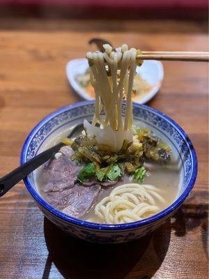 A1 Beef Noodle Soup with hand pulled noodles