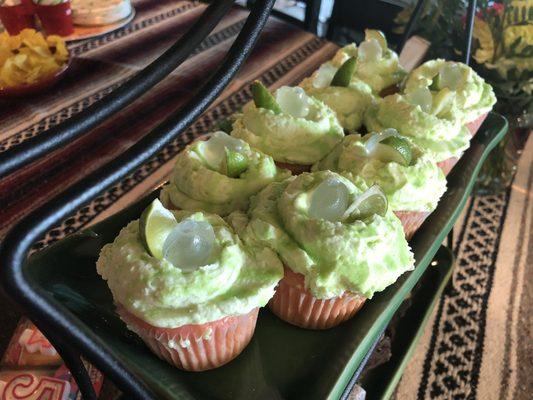 Margarita Strawberry Cupcakes with a bit of patron and lime.  So good!