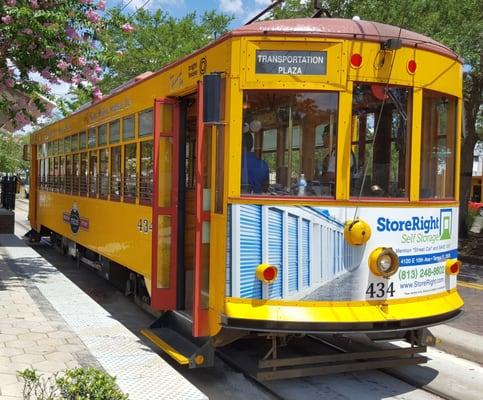 The Ybor City streetcar passes right by Ybor Centennial Park, and runs the length of Ybor City