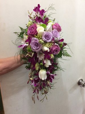 Cascading bridal bouquet