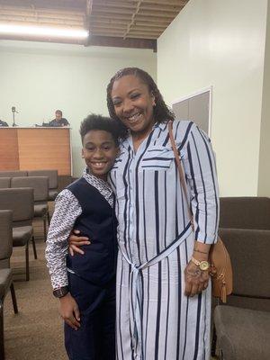 Jr. Deacon Deron Felton and Aunt Sister Mia Brown