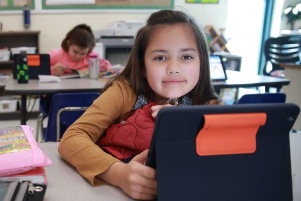 Oakland Elementary Student Enjoying Class