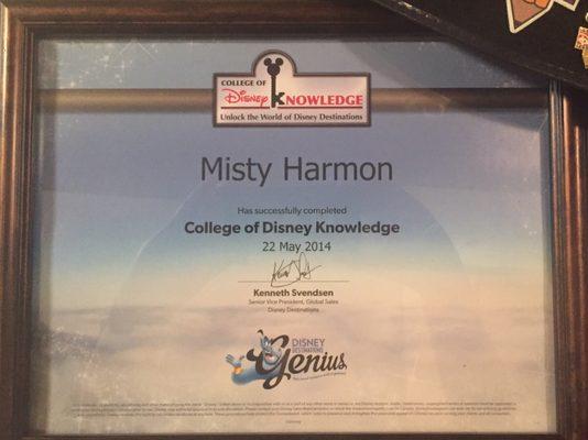 Graduate of the Disney College of Knowledge