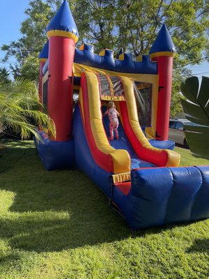 Bounce house with slide