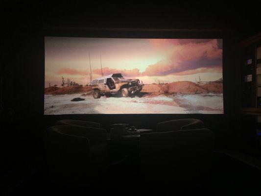 168" 2:35 Aspect Rato Screen, Sony VLP-VW5000ES Projector with Panamorph Lens