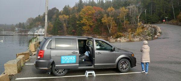 Making a brief stop at the pier in Seal Harbor, Maine for a look outside of Acadia National Park.