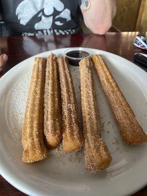 Churros with chocolate sauce