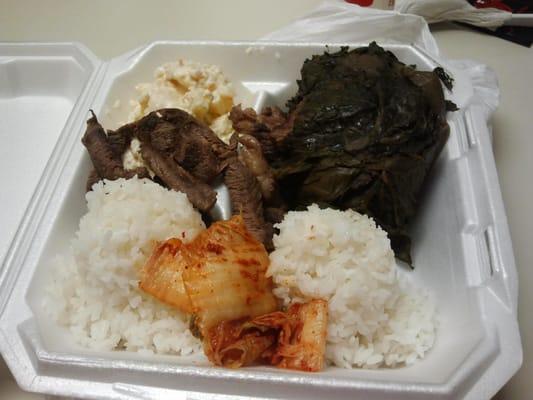 laulau with fried steak