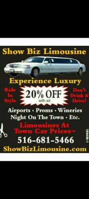 Show Biz Limousine is the Award Winning Best Limo Service that Long Island customers recommend most. Wedding Limo,Boda Limo,Quinceañera Limo