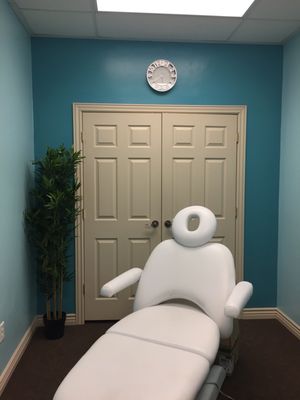 Botox, filler, and Kybella injection treatment room.