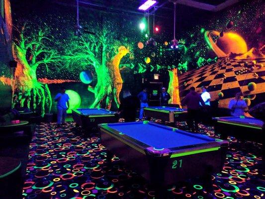 Our Famous "Fizz Room" Black Light Glow In The Dark Pool!