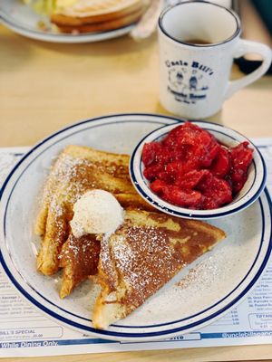 French toasted with strawberries