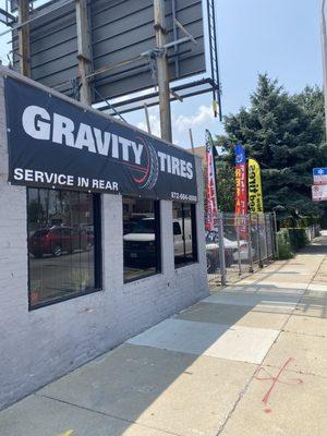 Gravity Tires / Under New Management, we have New and Used Tires , we also offer Oil Changes and Brakes .