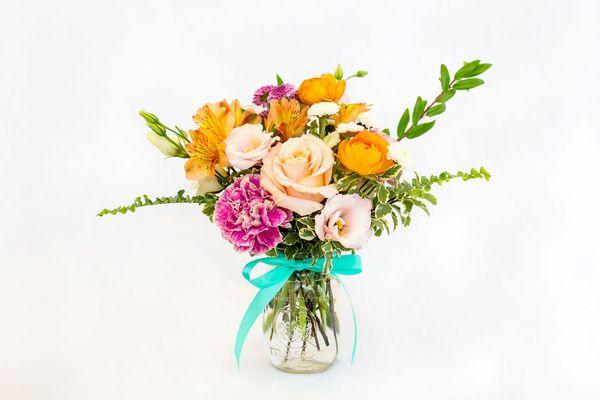 Our signature jam jar bouquet