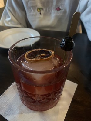 Smoked cherry old fashioned.