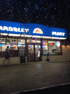 Rainy day getting gas.